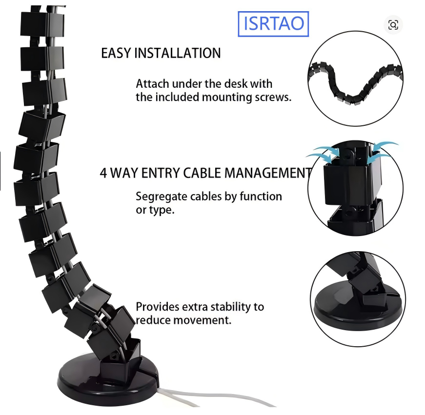 Work Office Furniture - ISRTAO Under Desk Cable Management Tray