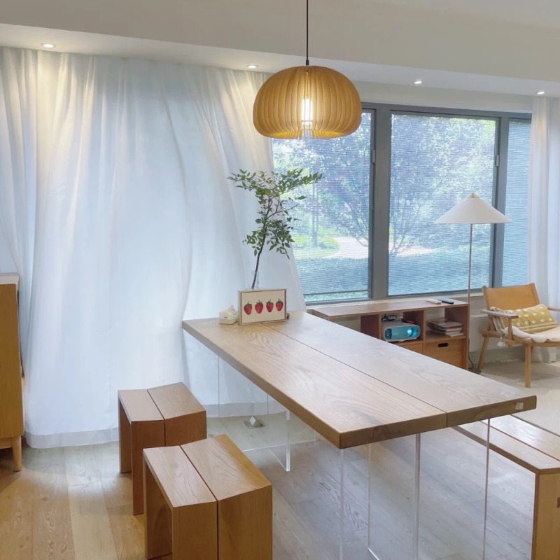 Nordic Solid Wood Acrylic Floa - đánh giá và giá Office Furniture And Desks