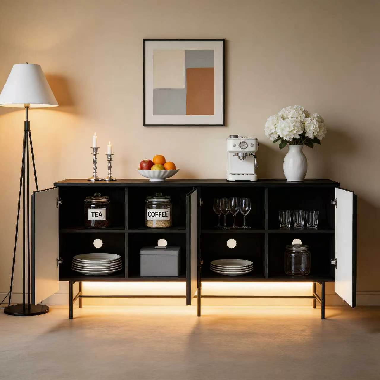 68in Large Fluted Sideboard Ca - đánh giá và giá Credenza Office Storage