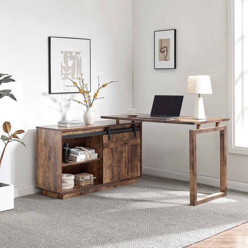 L-Shaped Desk with Credenza St - đánh giá và giá Credenza Office Storage