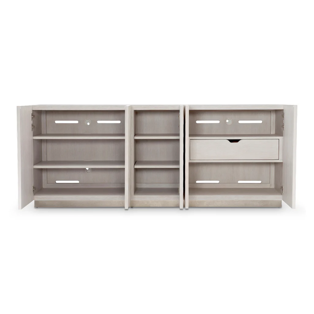 ^Modern White Wavy Textured TV - đánh giá và giá Credenza Office Storage
